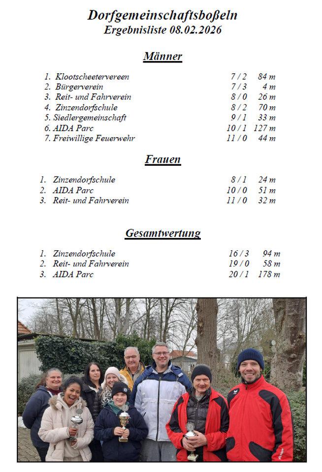 Zinzendorfschule gewinnt Dorfgemeinschaftboßeln